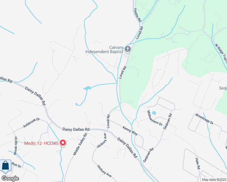 map of restaurants, bars, coffee shops, grocery stores, and more near 9335 Chirping Road in Soddy-Daisy