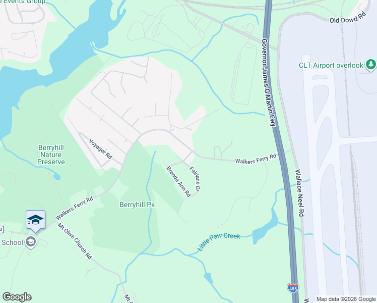 map of restaurants, bars, coffee shops, grocery stores, and more near 9505 Walkers Ferry Road in Charlotte