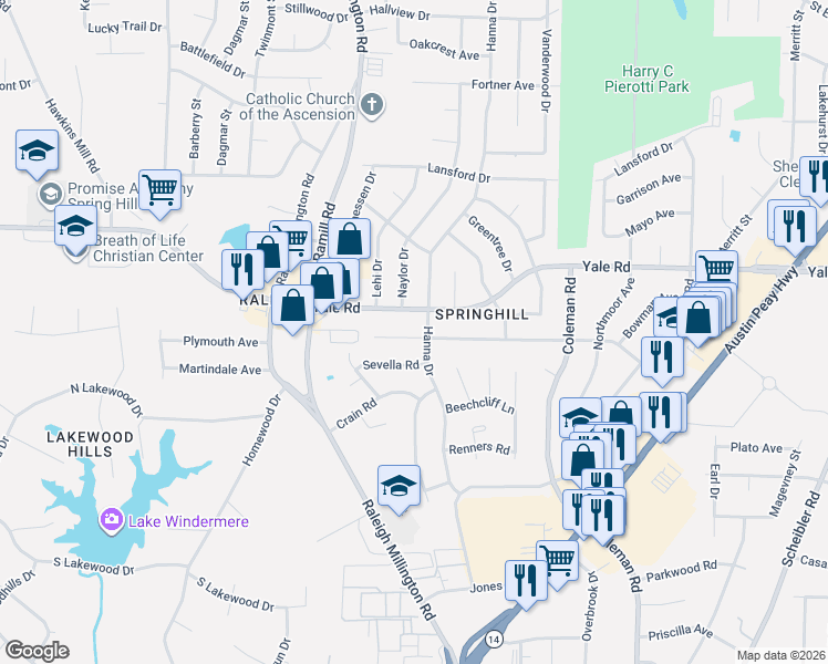 map of restaurants, bars, coffee shops, grocery stores, and more near in Memphis