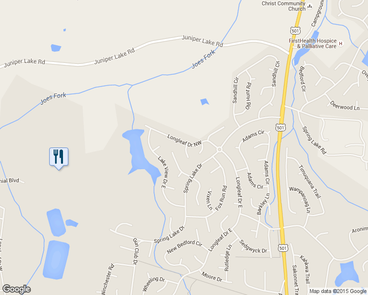 map of restaurants, bars, coffee shops, grocery stores, and more near 1 Alexander Lane in Pinehurst