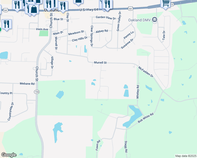 map of restaurants, bars, coffee shops, grocery stores, and more near 140 Southwind Drive in Oakland