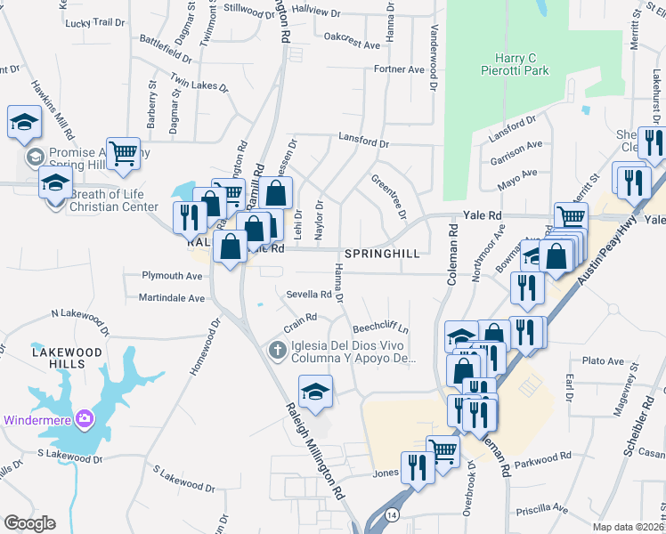 map of restaurants, bars, coffee shops, grocery stores, and more near in Memphis