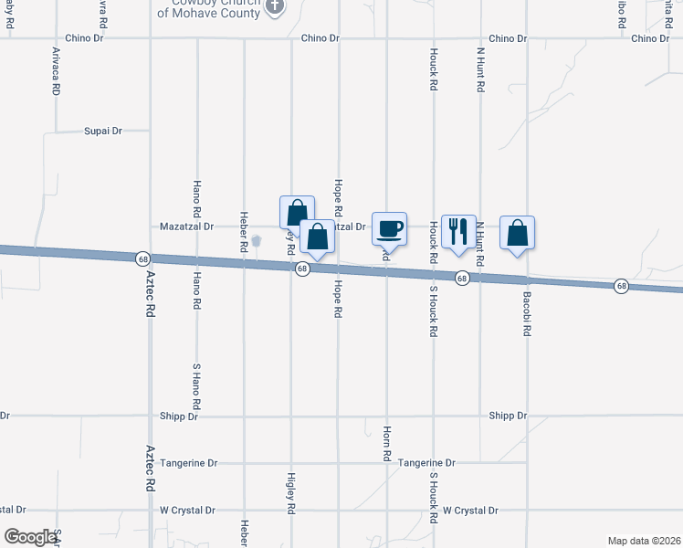 map of restaurants, bars, coffee shops, grocery stores, and more near 4189-4249 State Highway 68 in Golden Valley