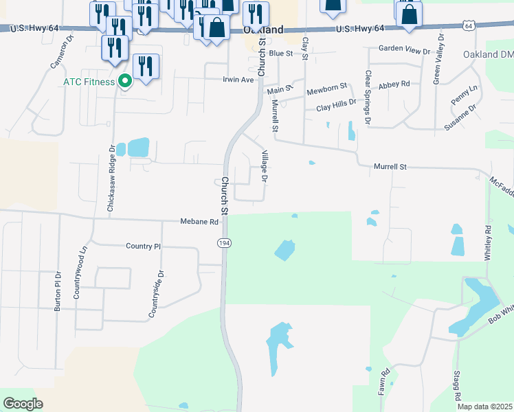 map of restaurants, bars, coffee shops, grocery stores, and more near 265 Village Drive in Oakland