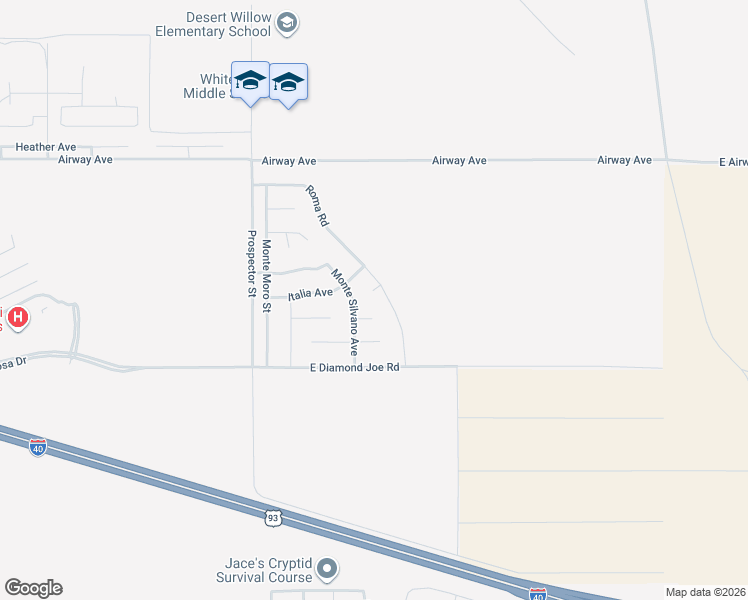 map of restaurants, bars, coffee shops, grocery stores, and more near 3346 Monte Silvano Court in Kingman