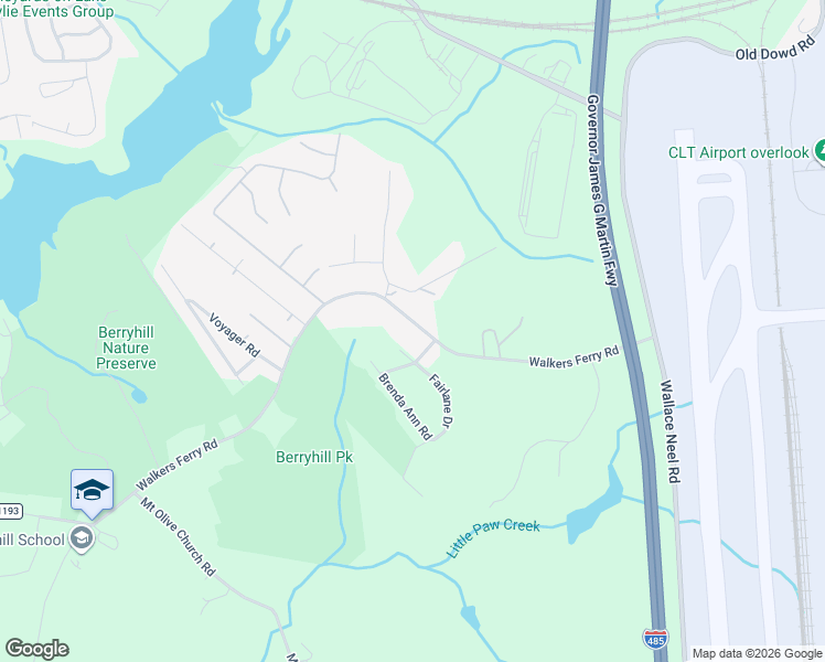 map of restaurants, bars, coffee shops, grocery stores, and more near 9505 Walkers Ferry Road in Charlotte