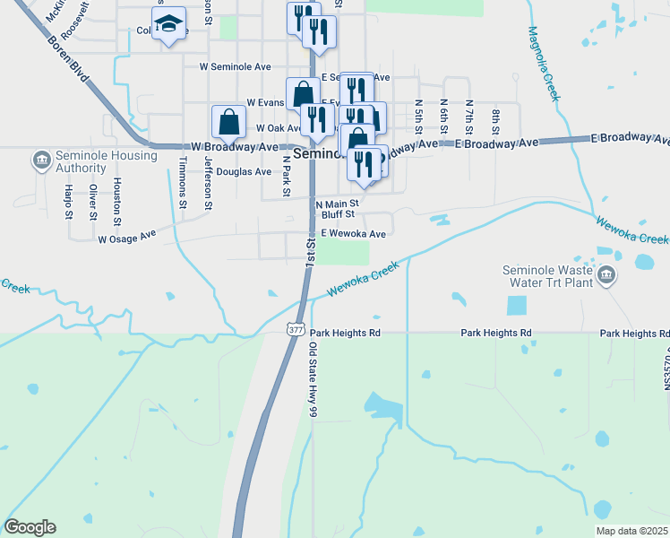 map of restaurants, bars, coffee shops, grocery stores, and more near in Seminole