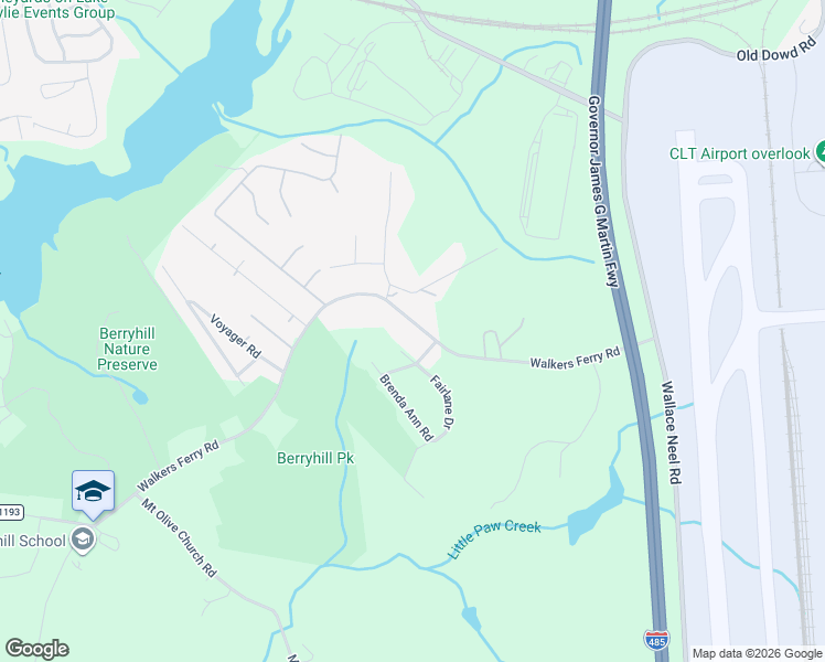 map of restaurants, bars, coffee shops, grocery stores, and more near 9505 Walkers Ferry Road in Charlotte