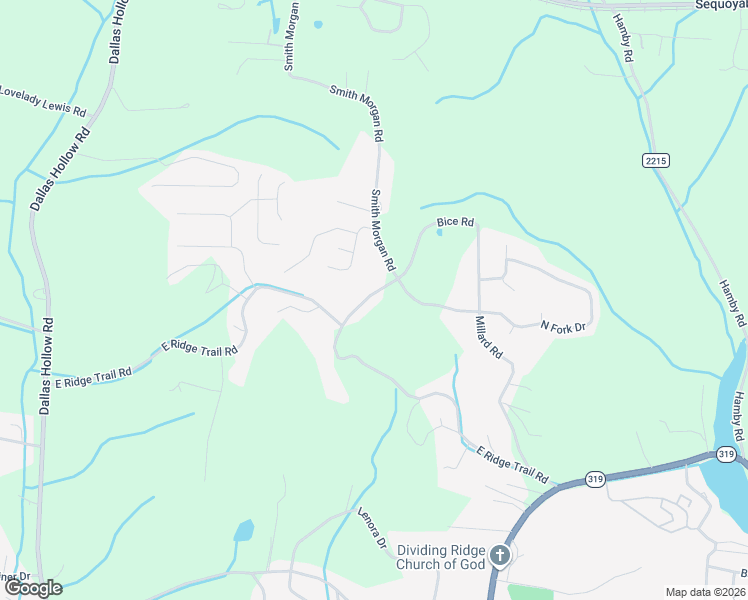 map of restaurants, bars, coffee shops, grocery stores, and more near 1824 Millard in Soddy-Daisy