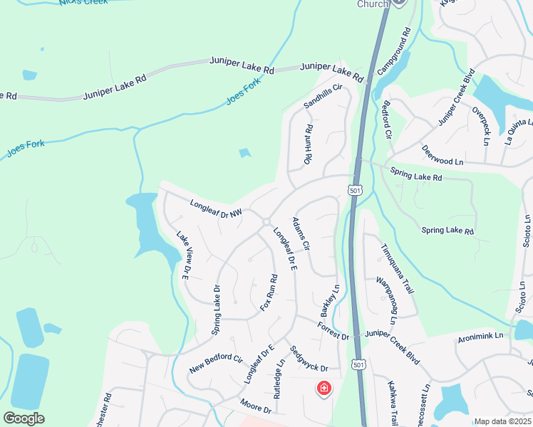 map of restaurants, bars, coffee shops, grocery stores, and more near 335 Spring Lake Drive in Pinehurst