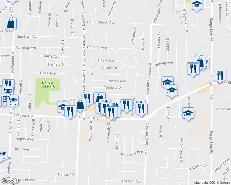 map of restaurants, bars, coffee shops, grocery stores, and more near 2220 Cassie Avenue in Memphis