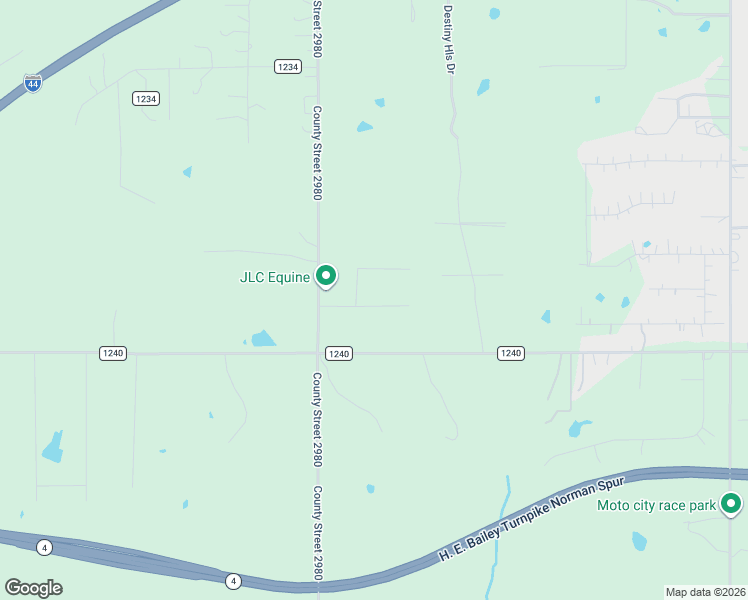 map of restaurants, bars, coffee shops, grocery stores, and more near County Road 1240 in Blanchard