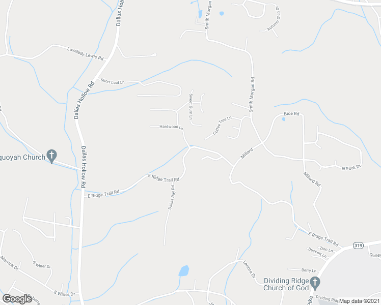 map of restaurants, bars, coffee shops, grocery stores, and more near 8839 E Ridge Trail Rd in Soddy-Daisy