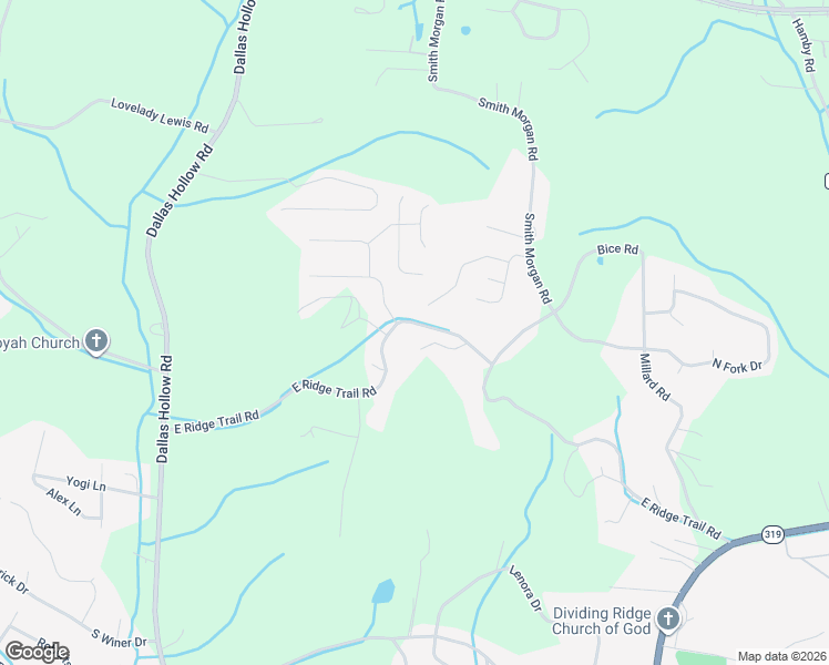 map of restaurants, bars, coffee shops, grocery stores, and more near 8839 East Ridge Trail Road in Soddy-Daisy