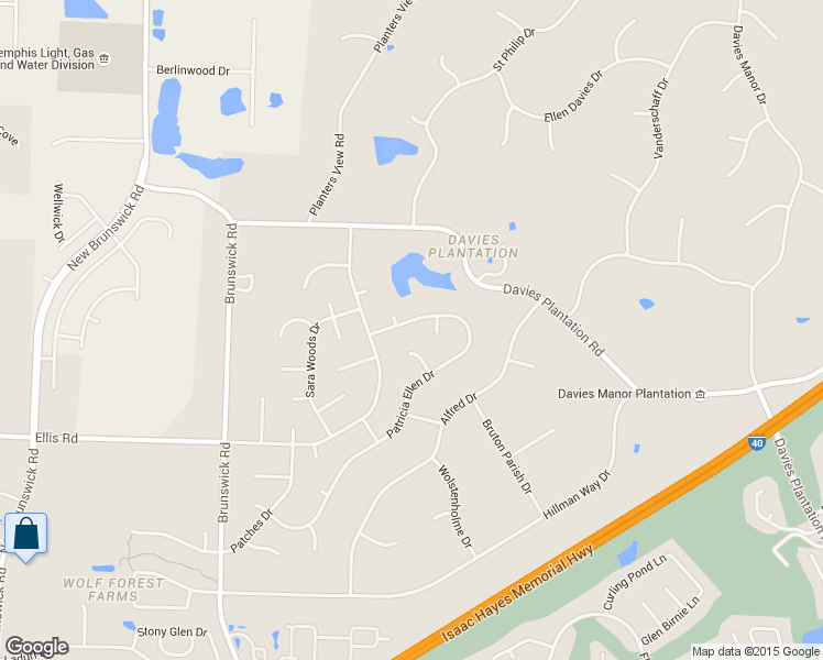 map of restaurants, bars, coffee shops, grocery stores, and more near 3569 Patricia Ellen Dr in Memphis