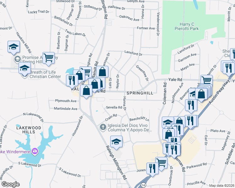 map of restaurants, bars, coffee shops, grocery stores, and more near in Memphis