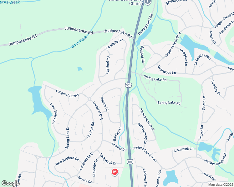 map of restaurants, bars, coffee shops, grocery stores, and more near 1 Van Buren Lane in Pinehurst