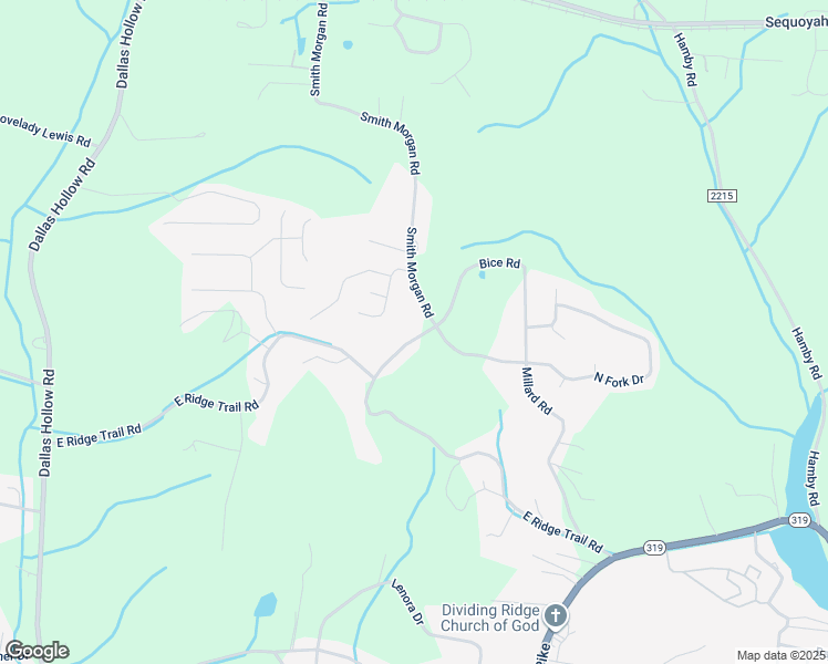 map of restaurants, bars, coffee shops, grocery stores, and more near 1873 Millard Road in Soddy-Daisy