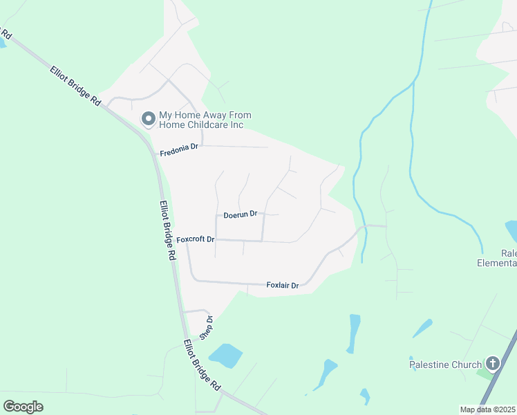 map of restaurants, bars, coffee shops, grocery stores, and more near 7109 Hunters Point Drive in Fayetteville