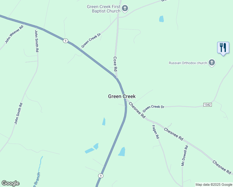 map of restaurants, bars, coffee shops, grocery stores, and more near 9210 North Carolina 9 in Columbus