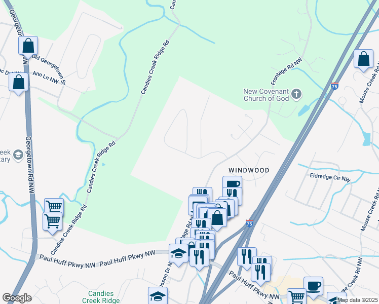 map of restaurants, bars, coffee shops, grocery stores, and more near 1033 Crossing Way in Cleveland