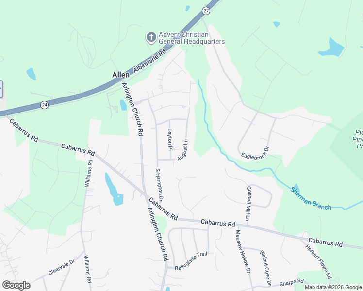 map of restaurants, bars, coffee shops, grocery stores, and more near 14921 August Lane in Charlotte