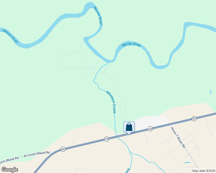 map of restaurants, bars, coffee shops, grocery stores, and more near 362 Oak Bluff Road in Kinston