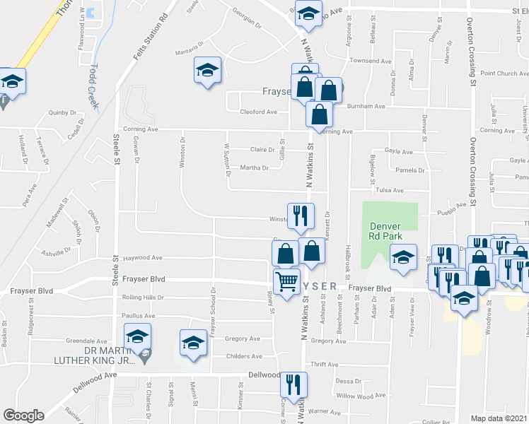 map of restaurants, bars, coffee shops, grocery stores, and more near 1738 Winston Drive in Memphis