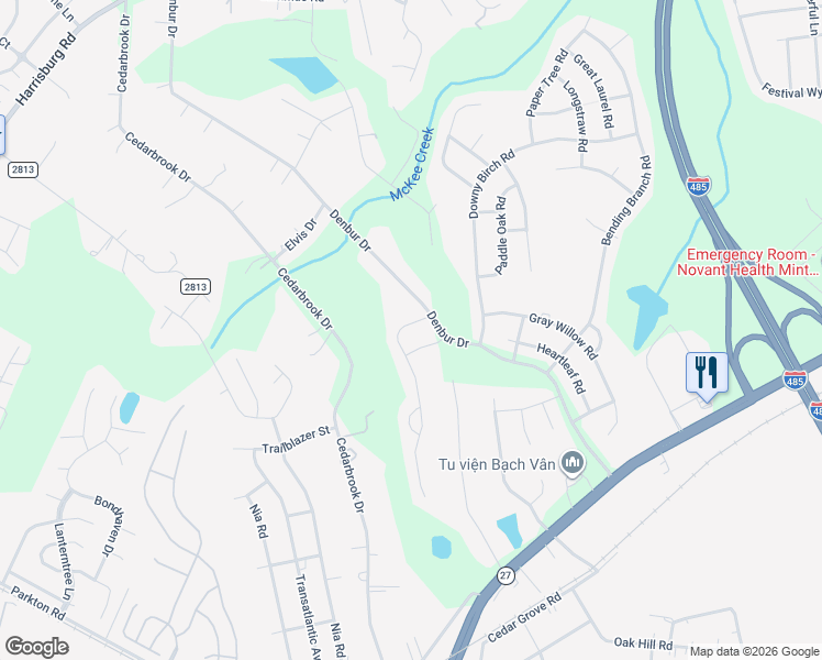map of restaurants, bars, coffee shops, grocery stores, and more near 9013 Magnolia Lily Avenue in Charlotte