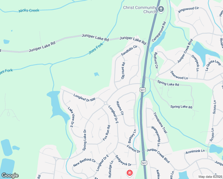 map of restaurants, bars, coffee shops, grocery stores, and more near 70 Vernon Lane in Pinehurst