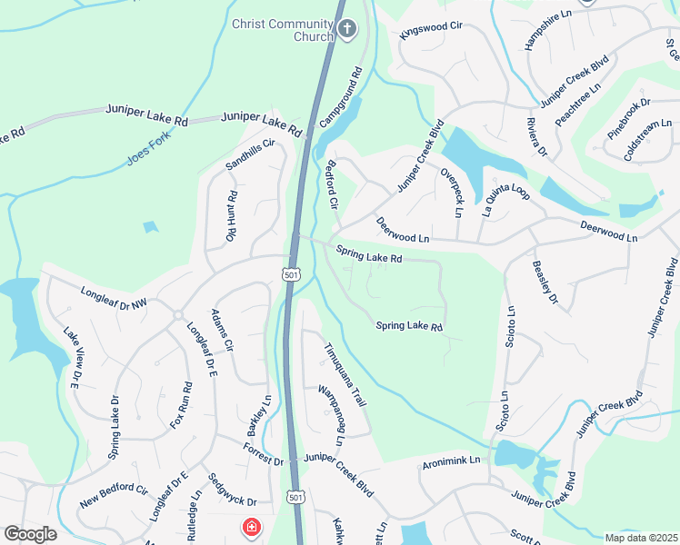 map of restaurants, bars, coffee shops, grocery stores, and more near 120 Spring Lake Road in Pinehurst