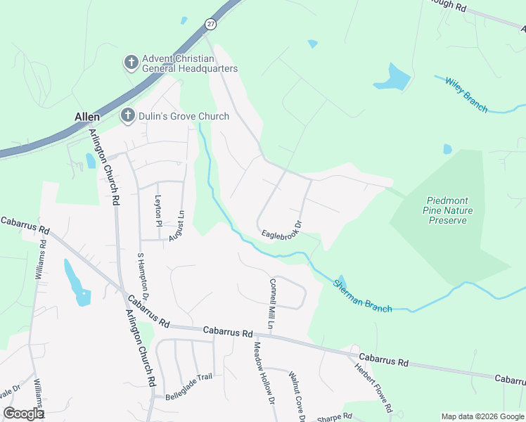 map of restaurants, bars, coffee shops, grocery stores, and more near 14553 Eaglebrook Drive in Charlotte