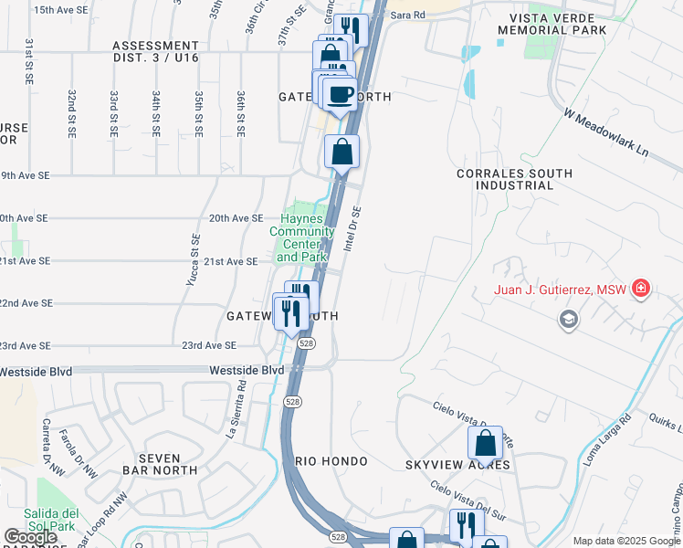 map of restaurants, bars, coffee shops, grocery stores, and more near 21st Avenue Southeast in Rio Rancho