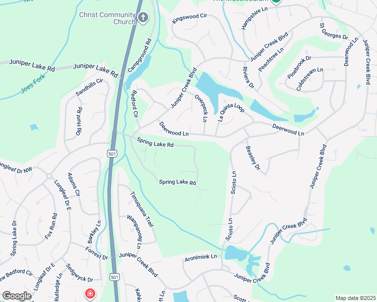 map of restaurants, bars, coffee shops, grocery stores, and more near 290 Spring Lake Drive in Pinehurst