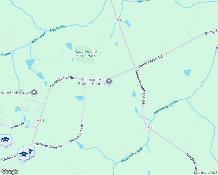 map of restaurants, bars, coffee shops, grocery stores, and more near 2237 Camp Easter Road in Carthage