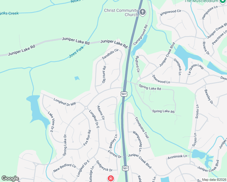 map of restaurants, bars, coffee shops, grocery stores, and more near 470 Spring Lake Drive in Pinehurst