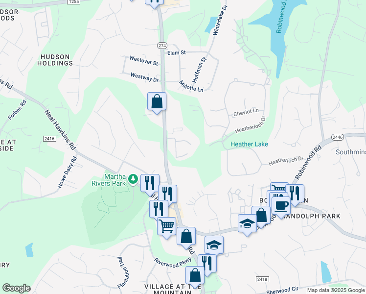 map of restaurants, bars, coffee shops, grocery stores, and more near 2808 Union Road in Gastonia