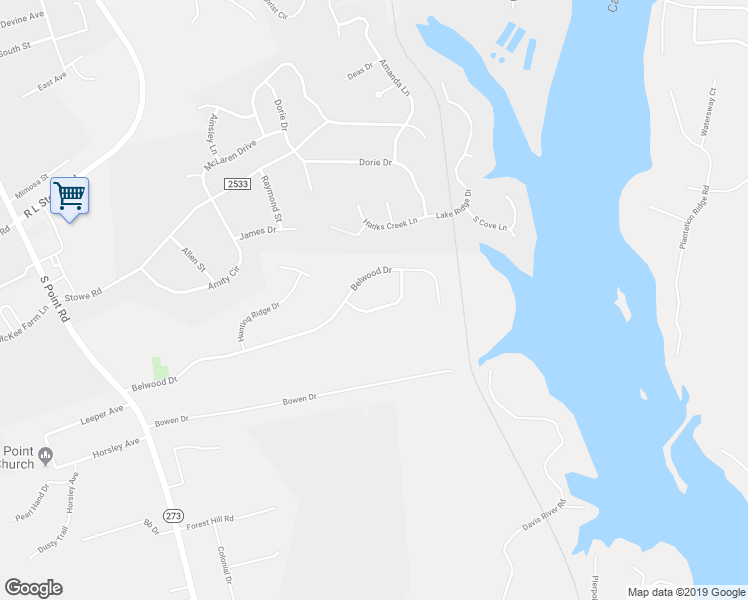 map of restaurants, bars, coffee shops, grocery stores, and more near 305 Fallingbrook Drive in Belmont