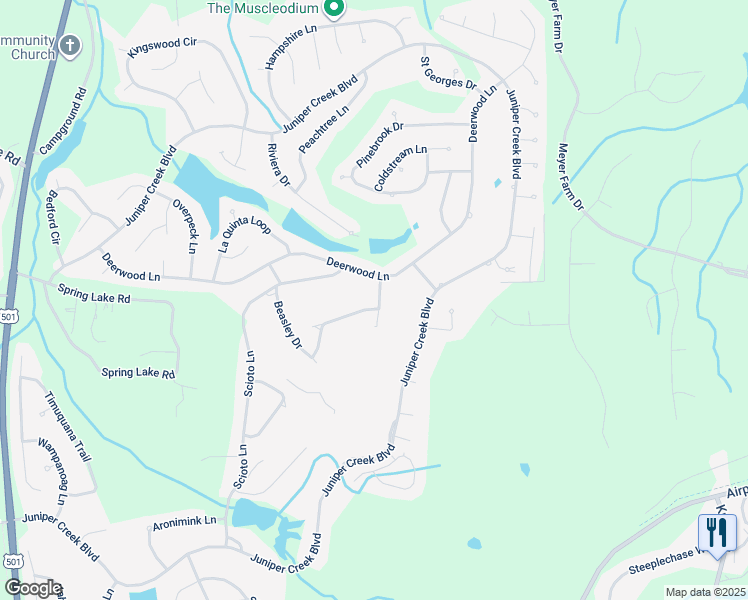 map of restaurants, bars, coffee shops, grocery stores, and more near 11 Greenbrier Lane in Pinehurst