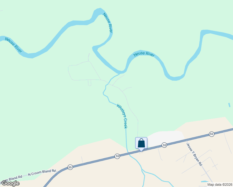 map of restaurants, bars, coffee shops, grocery stores, and more near 362 Oak Bluff Road in Kinston