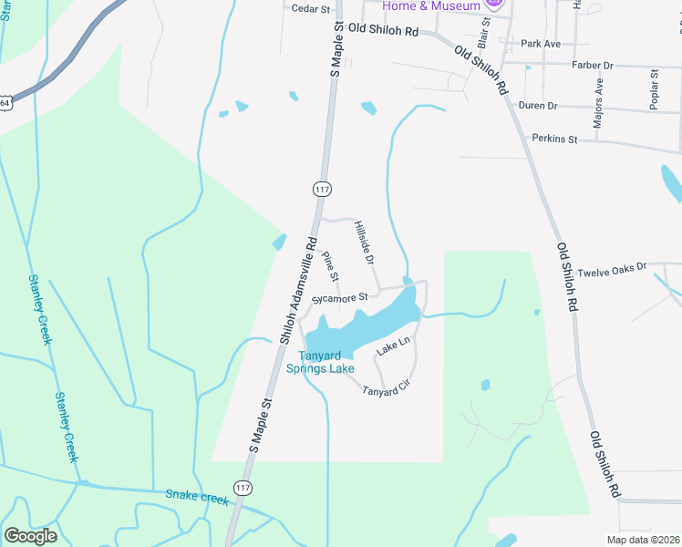 map of restaurants, bars, coffee shops, grocery stores, and more near 630 Pine Street in Adamsville