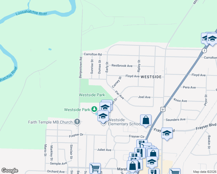 map of restaurants, bars, coffee shops, grocery stores, and more near 843 Par Avenue in Memphis