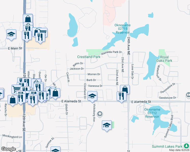 map of restaurants, bars, coffee shops, grocery stores, and more near 2002 Morren Drive in Norman