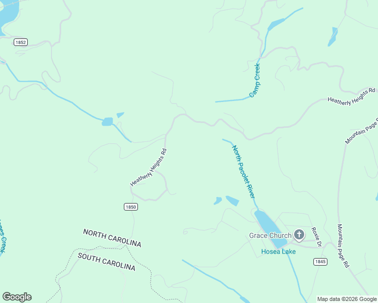 map of restaurants, bars, coffee shops, grocery stores, and more near 489 Heatherly Heights Road in Saluda