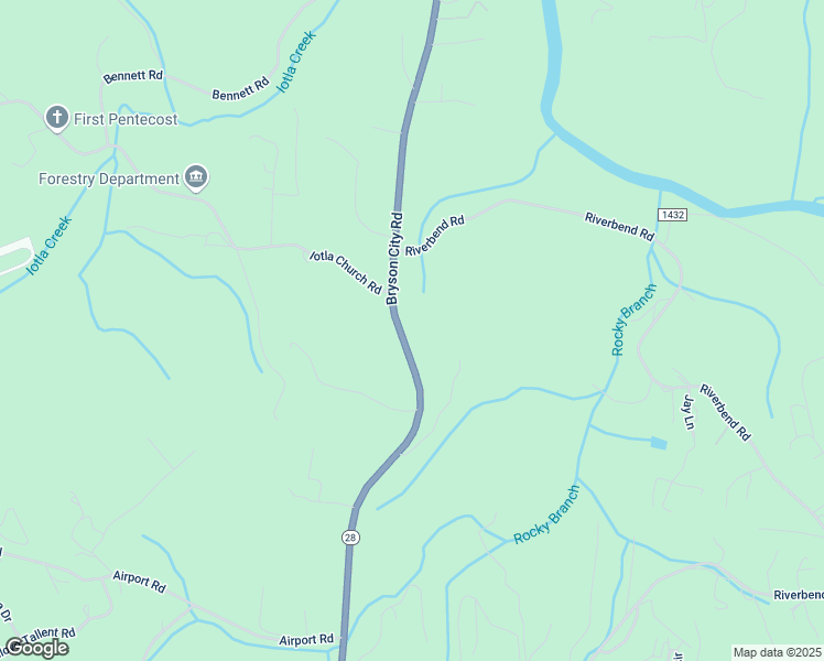 map of restaurants, bars, coffee shops, grocery stores, and more near 3420 Bryson City Road in Franklin