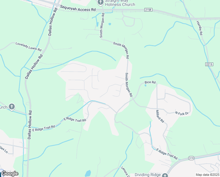 map of restaurants, bars, coffee shops, grocery stores, and more near 1866 Coffee Tree Lane in Soddy-Daisy