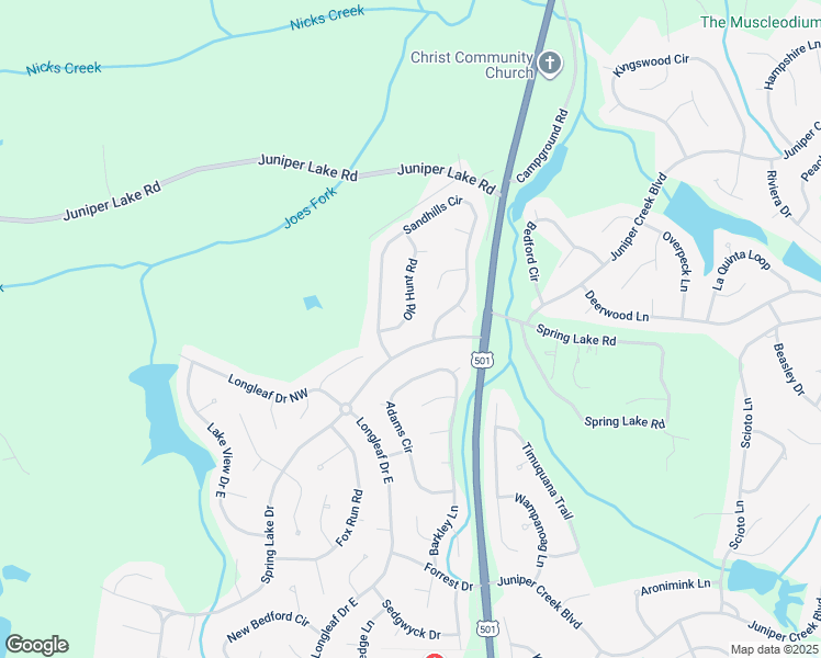 map of restaurants, bars, coffee shops, grocery stores, and more near 40 Old Hunt Road in Pinehurst