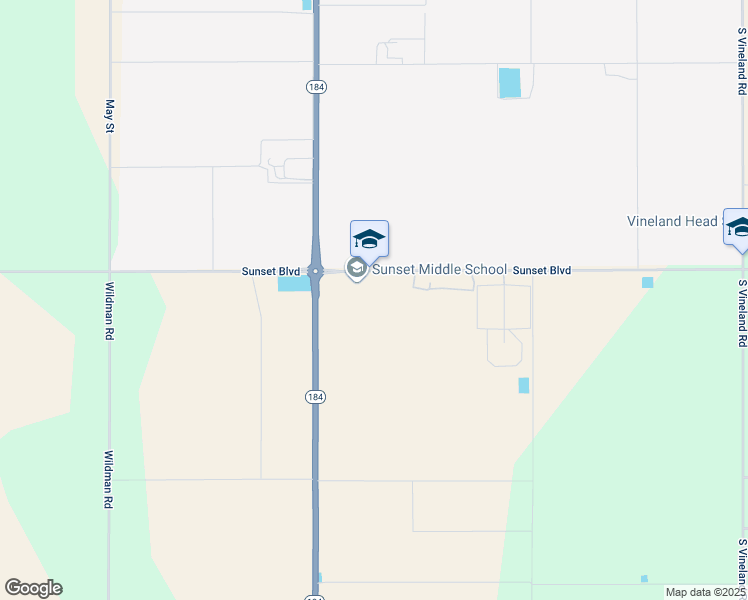 map of restaurants, bars, coffee shops, grocery stores, and more near 8301 Sunset Boulevard in Bakersfield