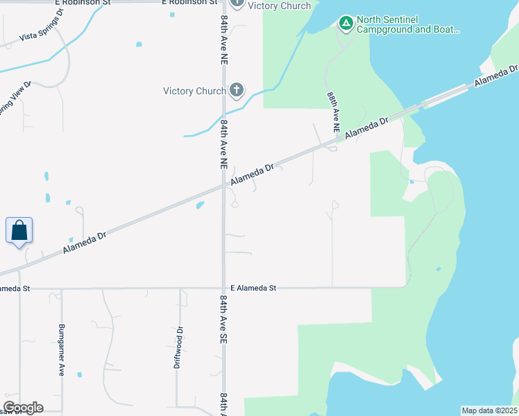 map of restaurants, bars, coffee shops, grocery stores, and more near 8400 Alameda Drive in Norman