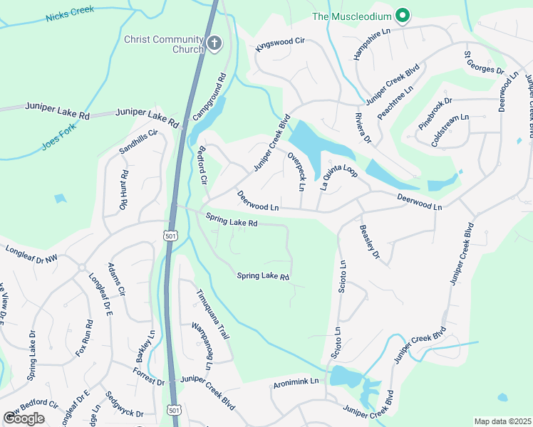 map of restaurants, bars, coffee shops, grocery stores, and more near 14 Deerwood Lane in Pinehurst